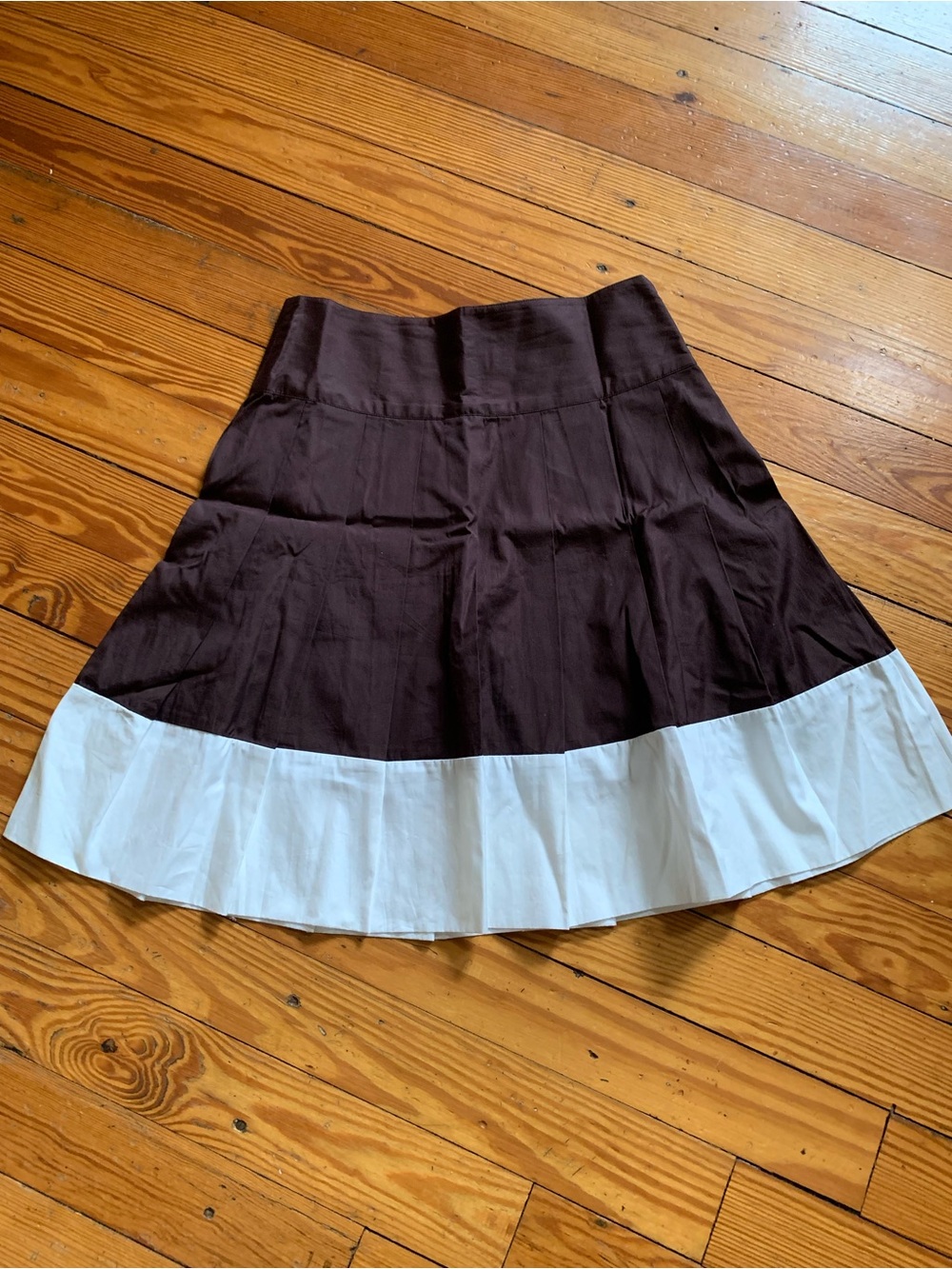 Banana Republic Brown A-Line Skirt with White Band Hem Size 0